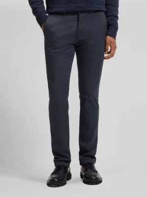 Chinosy o kroju slim fit z mieszanka bawełny model 'Chino Slim 2' Boss Granatowy