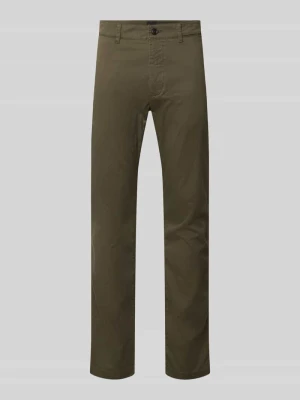 Chinosy z mieszanki bawełny model 'Chino Slim 2' Boss Oliwkowy