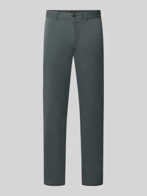 Chinosy o kroju slim fit z mieszanka bawełny model 'Chino Slim' Boss Butelkowy zielony