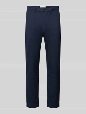 Chinosy o kroju slim fit z mieszanka bawełny Model 'MILES' Selected Granatowy