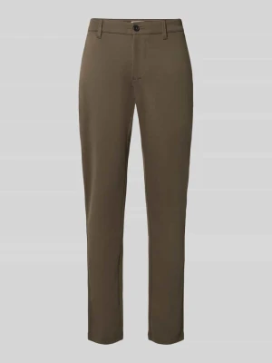 chinosy o kroju slim fit z mieszanka wiskozy model 'MARK' Only & Sons Błotnisty