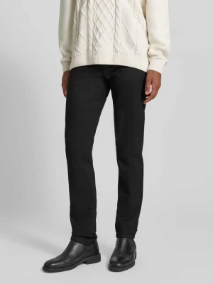 Chinosy o kroju slim fit z mieszanki bawełny Boss Czarny