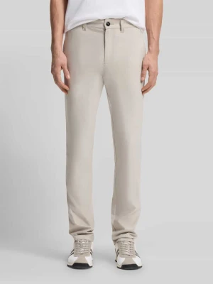 Chinosy o kroju slim fit z mieszanki bawełny, lnu i wiskozy z dodatkiem wiskozy Boss Orange