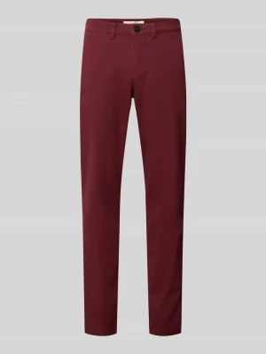 Chinosy o kroju slim fit z mieszanki bawełny model 'GABARDINE' Selected Homme Bordowy