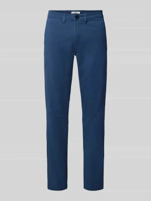 Chinosy o kroju slim fit z mieszanki bawełny model 'GABARDINE' Selected Homme Petrol
