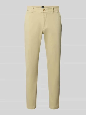 Chinosy o kroju slim fit z mieszanki bawełny model 'Kaiton1' Boss Limonkowy