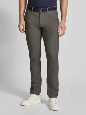 Chinosy o kroju slim fit z paskiem MCNEAL