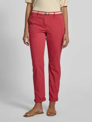 Chinosy o kroju slim fit z paskiem Tom Tailor