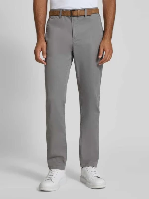 Chinosy o kroju slim fit z paskiem Tom Tailor Denim