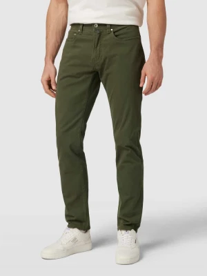 Chinosy o kroju smart fit z detalem z logo model ‘Lyon’ Pierre Cardin