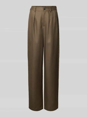 Chinosy o kroju straight fit z zakładkami w pasie Black Palms Oliwkowy