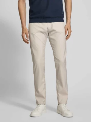 Zdjęcie produktu Chinosy o kroju tapered fit z fakturowanym wzorem model ‘Lyon’ Pierre Cardin