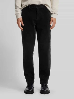 Chinosy o kroju tapered fit z mieszanki bawełny Boss Ciemnobrązowy