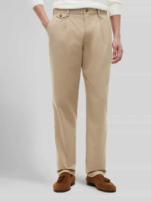Chinosy o kroju tapered fit z mieszanki bawełny model 'Harlem' Tommy Hilfiger Beżowy