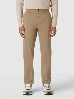 Chinosy o kroju tapered fit z wpuszczanymi kieszeniami w stylu francuskim Boss Beżowy