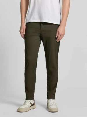 Chinosy o kroju tapered z mieszanki bawełny model 'CHINO-TAPERED-DS-10' Boss Khaki