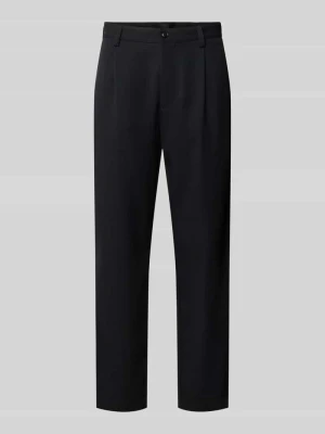 Chinosy w kroju tapered z dodatkiem wełny model 'Chino' Boss Czarny