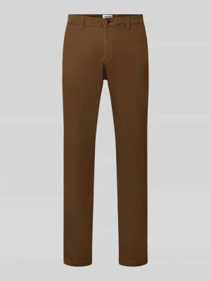 Chinosy z wpuszczanymi kieszeniami model 'MARCO' Jack&Jones Ciemnobrązowy