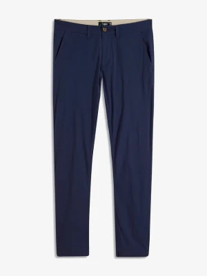 Chinosy ze stretchem o kroju regular fit, prosta nogawka BonPrix niebieski