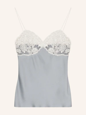 Chloé Bluzka Bez Rękawów Z Satyny, Z Koronką blau