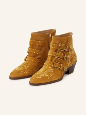 Chloé Botki Susanna Wykończone Ozdobnymi Kamykami braun