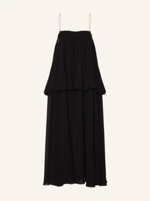 Chloé Jedwabna Sukienka Z Falbanami schwarz