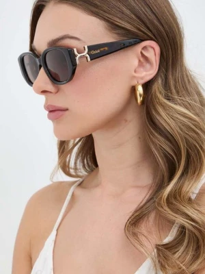 Chloé okulary przeciwsłoneczne damskie kolor brązowy CH0237SK Chloe