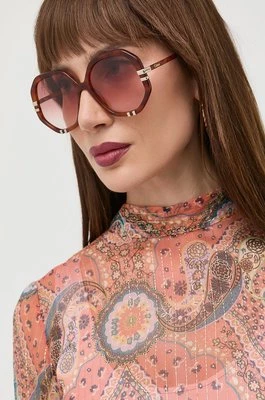 Chloé okulary przeciwsłoneczne damskie kolor brązowy Chloe