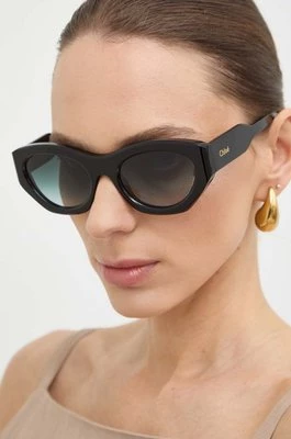 Chloé okulary przeciwsłoneczne damskie kolor czarny CH0220S Chloe