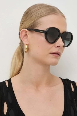 Chloé okulary przeciwsłoneczne damskie kolor czarny CH0221S Chloe