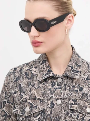 Chloé okulary przeciwsłoneczne damskie kolor czarny CH0258S Chloe