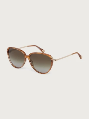 Chloe okulary przeciwsłoneczne okrągłe damskie Chloé brązowy