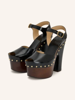 Chloé Sandały Na Obcasie Meret Z Nitami schwarz 001 BLACK