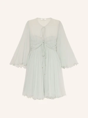 Chloé Sukienka Z Jedwabiu Z Rękawami 3/4 grau