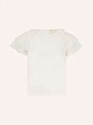 Chloé T-Shirt Z Falbankami weiss