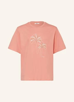 Chloé T-Shirt Z Obszyciem Ozdobnymi Kamykami pink