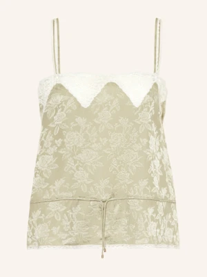 Chloé Top Z Jedwabiu Z Koronką gruen