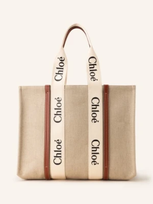 Chloé Torba Shopper Woody Large weiss