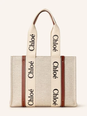 Chloé Torba Shopper Woody Medium weiss