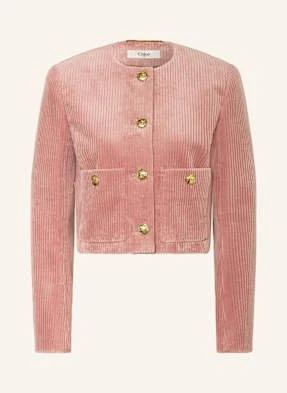 Chloé Żakiet Pudełkowy Ze Sztruksu pink