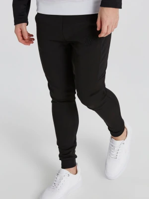 Chłopcy czarny haftowany logo jogger SikSilk