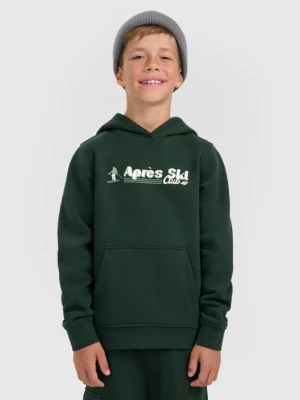 Chłopięca bluza dresowa nierozpinana z kapturem 4F 4FJRAW25TSWSM2416 - zielona 4F JUNIOR