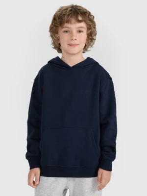 Chłopięca bluza dresowa nierozpinana z kapturem 4F 4FJRMM00TSWSM2482 - granatowa 4F JUNIOR