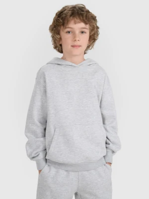 Chłopięca bluza dresowa nierozpinana z kapturem 4F 4FJRMM00TSWSM2482 - szara 4F JUNIOR