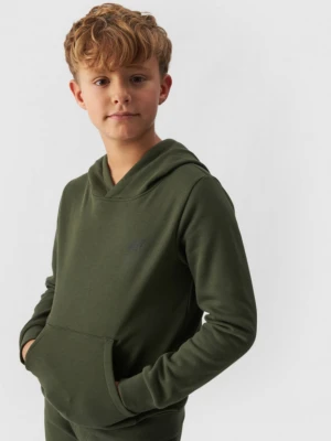 Chłopięca bluza dresowa nierozpinana z kapturem 4F 4FJWMM00TSWSM1292 - khaki 4F JUNIOR