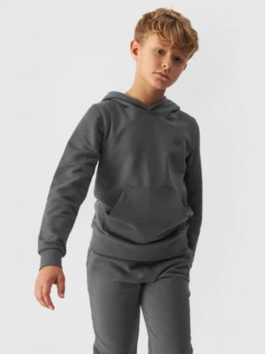 Chłopięca bluza dresowa nierozpinana z kapturem 4F 4FJWMM00TSWSM1292 - szara 4F JUNIOR