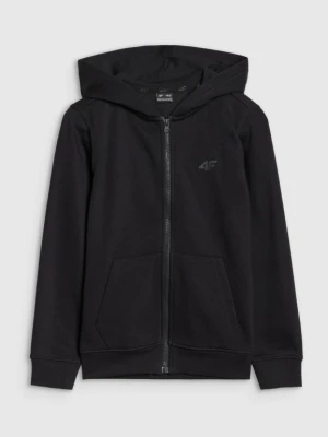 Chłopięca bluza dresowa rozpinana z kapturem 4F 4FJWSS25TSWSM1714 - czarna 4F JUNIOR