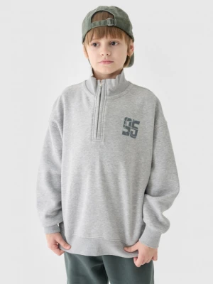 Chłopięca bluza nierozpinana bez kaptura 4F 4FJRAW24TSWSM1676 - szara 4F JUNIOR