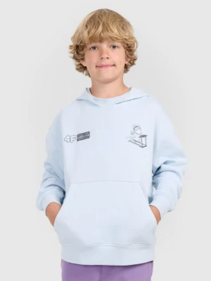 Chłopięca bluza nierozpinana z kapturem 4F 4FJRAW25TSWSM2447 - niebieska 4F JUNIOR