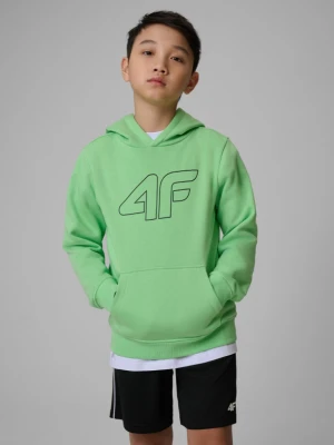 Chłopięca bluza nierozpinana z kapturem 4F 4FJRSS26TSWSM2748 - zielona 4F JUNIOR